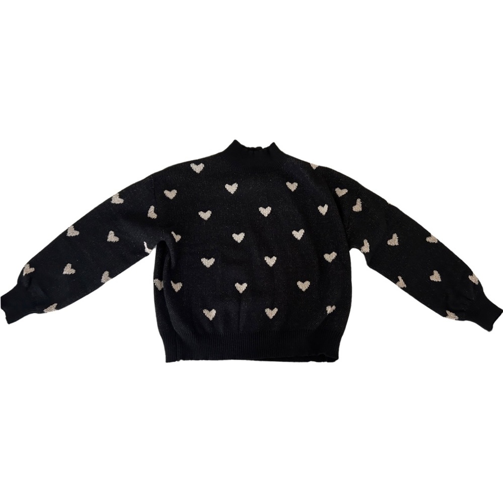 Black and White Heart Sweater - Picture 3 of 5